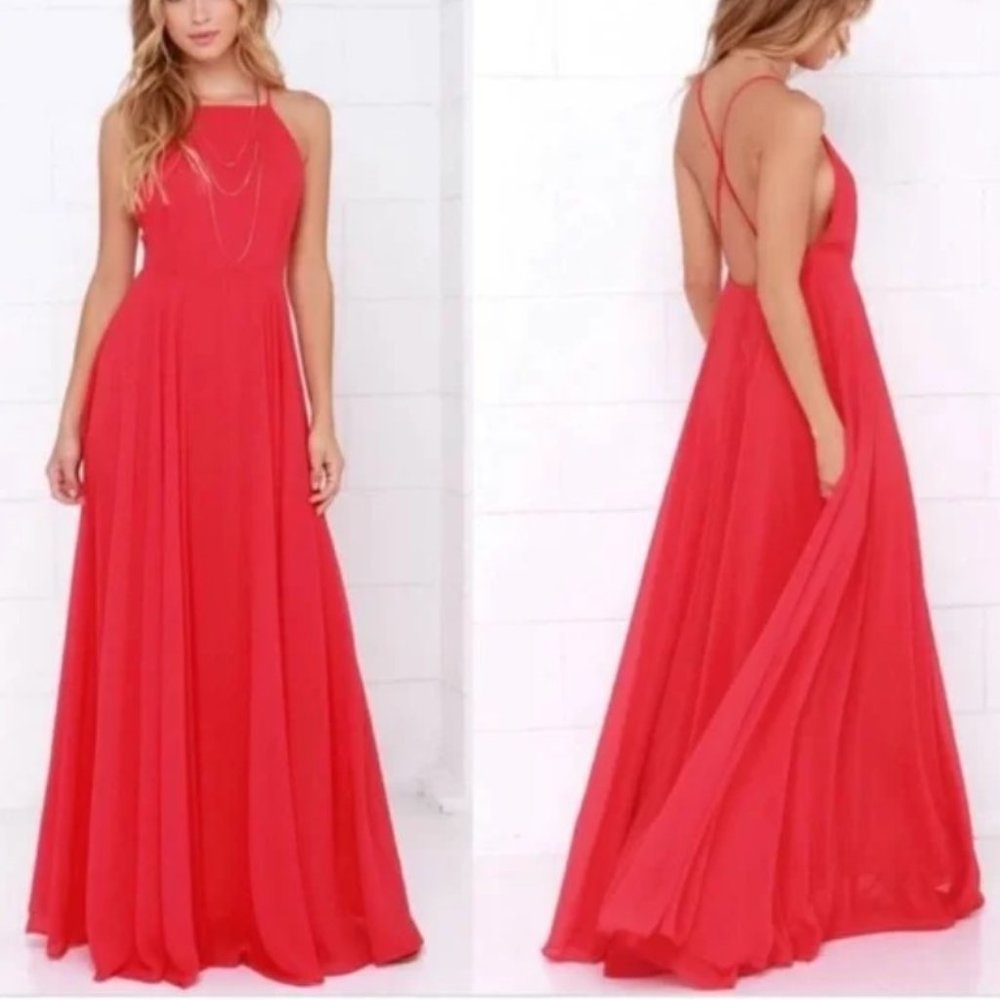 Lulu’s Mythical Kind of Love Red Maxi Dress